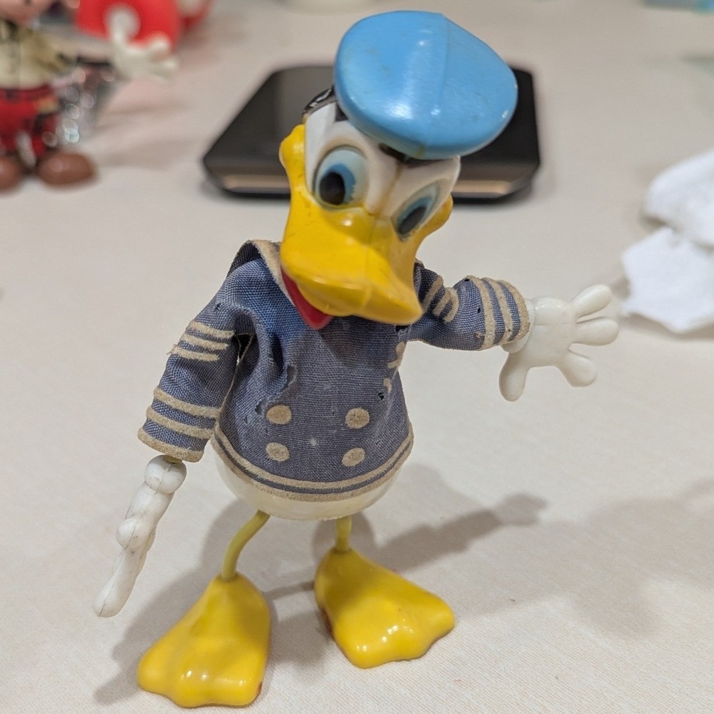 Marx Toys Donald Duck Figure Blue Vintage 1960s Disney Bendable Toy 5.5"